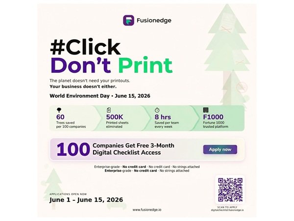 FusionEdge CAFM Platform Launches #ClickDontPrint Campaign- 100 Companies to Get Free Digital Checklist Access This World Environment Day 2026